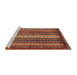 Sideview of Machine Washable Abstract Tomato Red Rug, wshabs3573