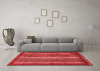 Machine Washable Abstract Red Modern Rug, wshabs3573red