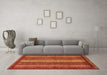 Machine Washable Abstract Orange Modern Area Rugs in a Living Room, wshabs3573org