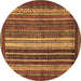 Round Abstract Brown Modern Rug, abs3573brn