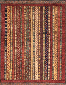 Machine Washable Abstract Tomato Red Rug, wshabs3573