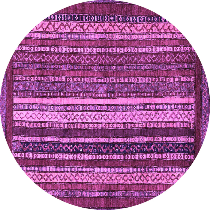 Round Abstract Purple Modern Rug, abs3573pur