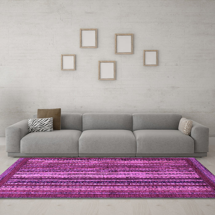 Machine Washable Abstract Purple Modern Area Rugs in a Living Room, wshabs3573pur