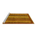 Sideview of Machine Washable Abstract Yellow Modern Rug, wshabs3573yw