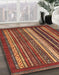 Abstract Red Modern Rug in Family Room, abs3573