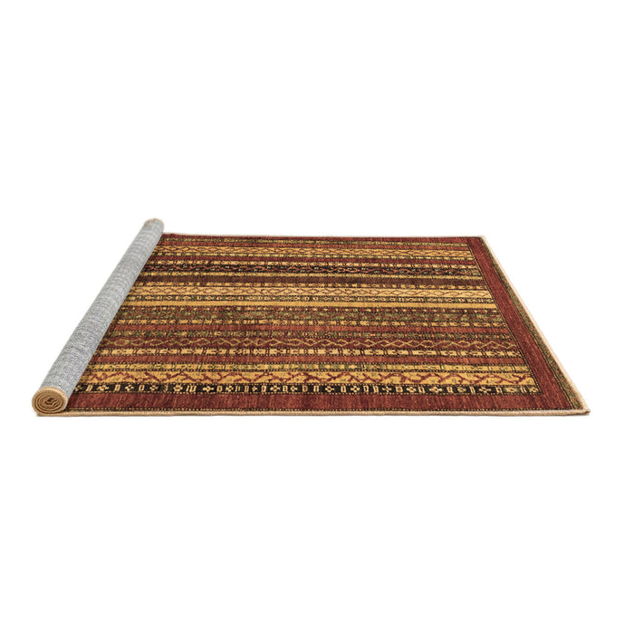 Sideview of Machine Washable Abstract Brown Modern Rug, wshabs3573brn