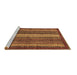 Sideview of Machine Washable Abstract Brown Modern Rug, wshabs3573brn