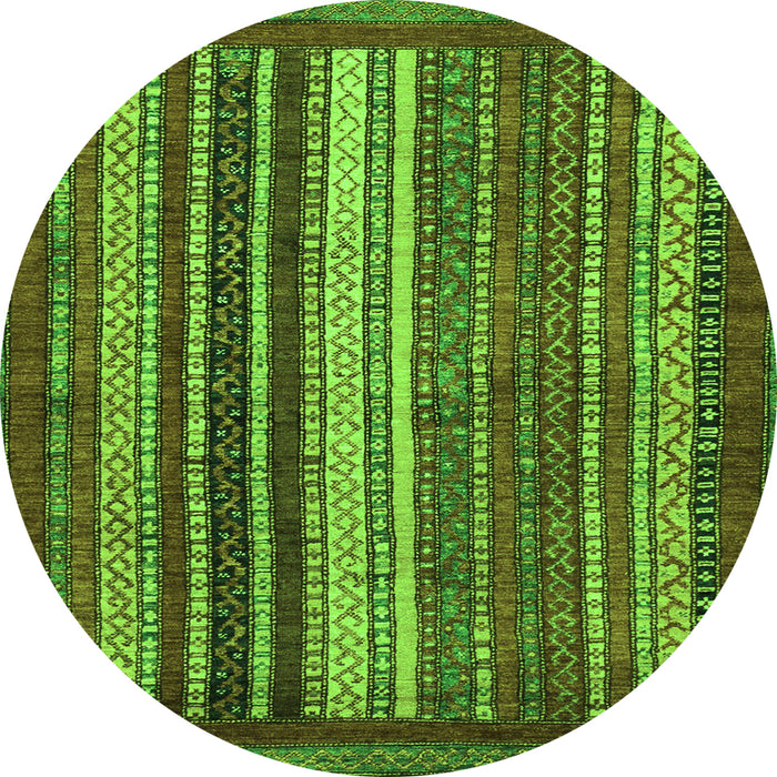 Round Abstract Green Modern Rug, abs3573grn
