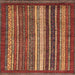 Square Abstract Red Modern Rug, abs3573