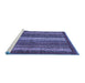 Sideview of Machine Washable Abstract Blue Modern Rug, wshabs3573blu