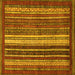 Square Abstract Yellow Modern Rug, abs3573yw