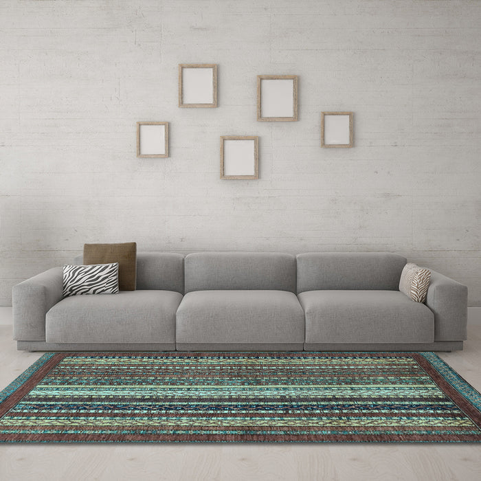 Machine Washable Abstract Light Blue Modern Rug in a Living Room, wshabs3573lblu