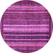 Round Machine Washable Abstract Purple Modern Area Rugs, wshabs3573pur