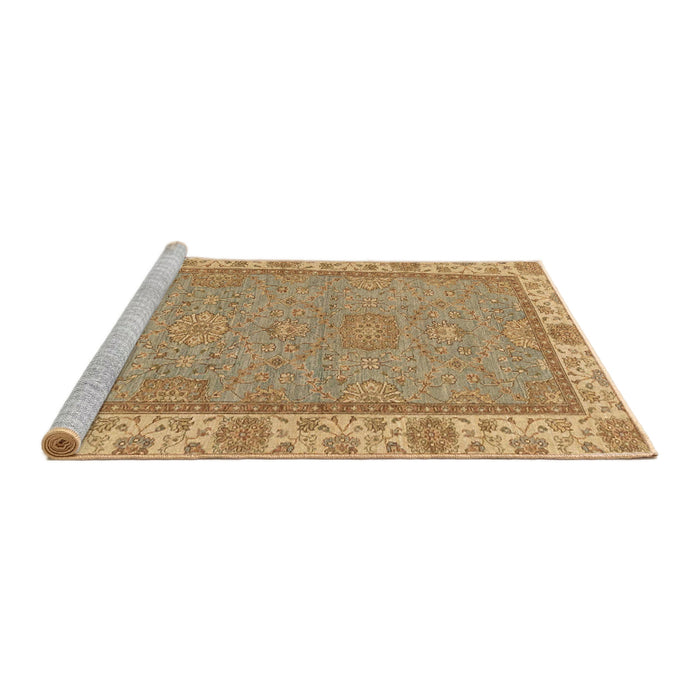 Sideview of Machine Washable Abstract Chocolate Brown Rug, wshabs3574