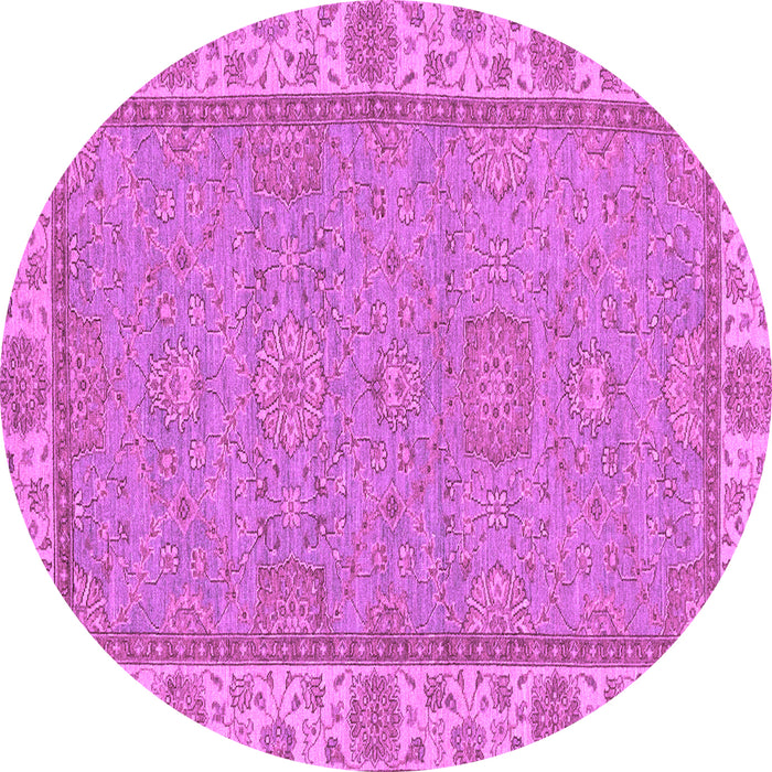 Round Oriental Purple Traditional Rug, abs3574pur
