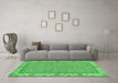 Machine Washable Oriental Emerald Green Traditional Area Rugs in a Living Room,, wshabs3574emgrn