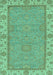 Machine Washable Oriental Turquoise Traditional Area Rugs, wshabs3574turq