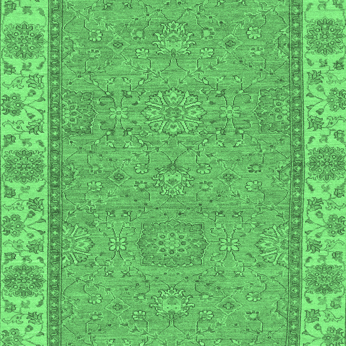 Machine Washable Oriental Emerald Green Traditional Area Rugs, wshabs3574emgrn