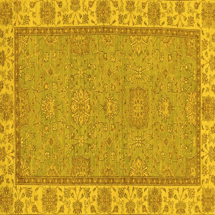 Square Oriental Yellow Traditional Rug, abs3574yw