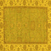 Square Oriental Yellow Traditional Rug, abs3574yw