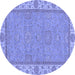 Round Oriental Blue Traditional Rug, abs3574blu