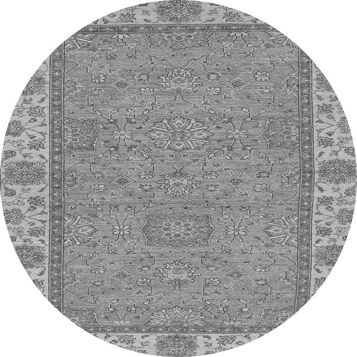 Round Oriental Gray Traditional Rug, abs3574gry