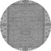 Round Oriental Gray Traditional Rug, abs3574gry