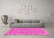 Machine Washable Oriental Pink Traditional Rug in a Living Room, wshabs3574pnk