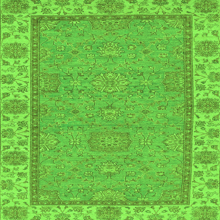 Square Oriental Green Traditional Rug, abs3574grn
