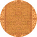 Round Oriental Orange Traditional Rug, abs3574org