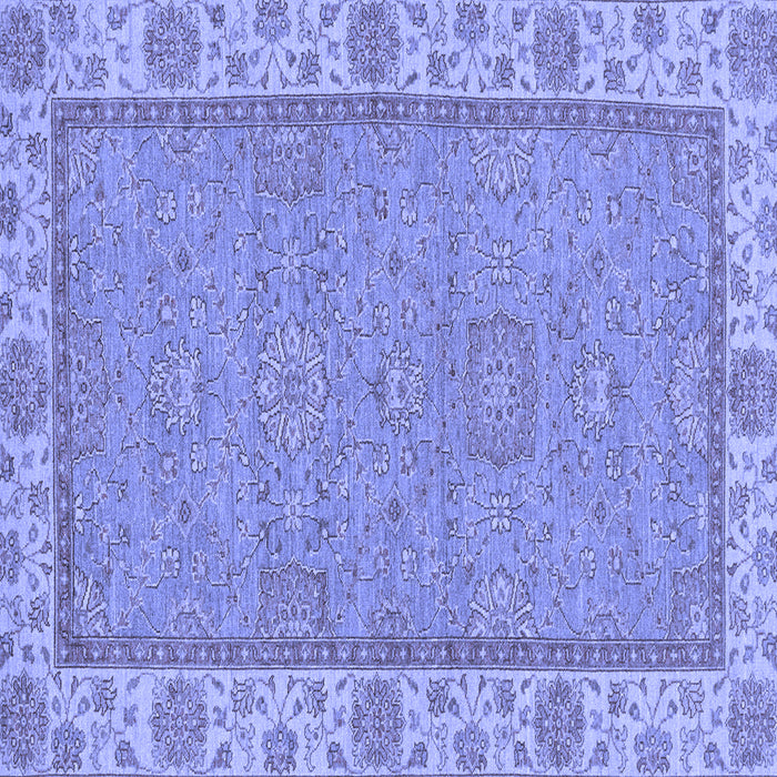 Square Machine Washable Oriental Blue Traditional Rug, wshabs3574blu