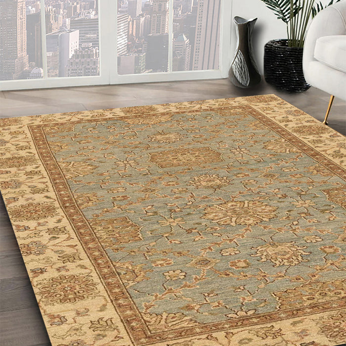 Machine Washable Abstract Chocolate Brown Rug in a Family Room, wshabs3574