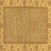 Square Machine Washable Oriental Brown Traditional Rug, wshabs3574brn