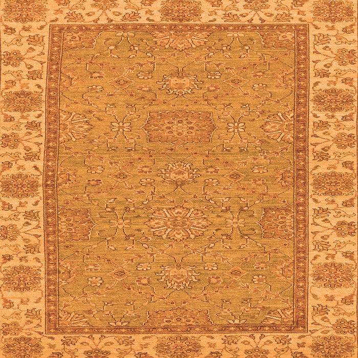 Square Machine Washable Oriental Orange Traditional Area Rugs, wshabs3574org