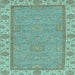 Square Oriental Light Blue Traditional Rug, abs3574lblu