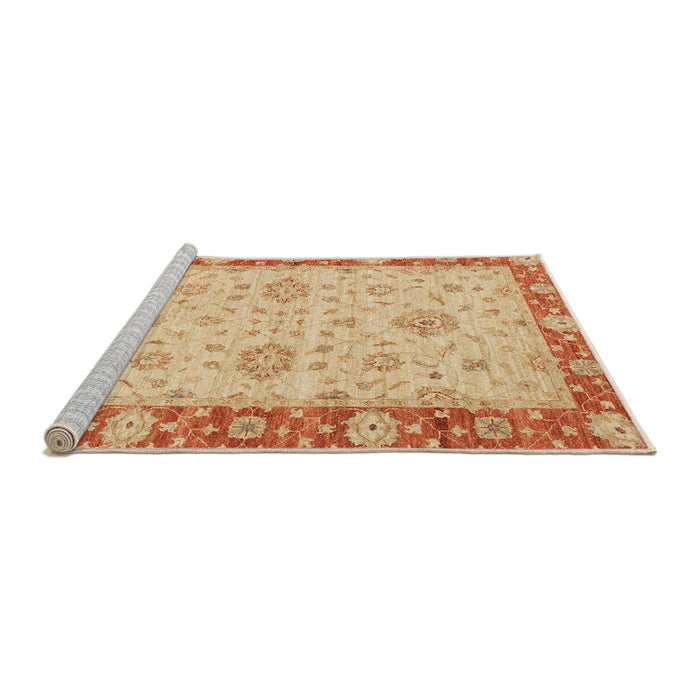 Sideview of Machine Washable Abstract Orange Rug, wshabs3575