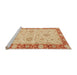 Sideview of Machine Washable Abstract Orange Rug, wshabs3575