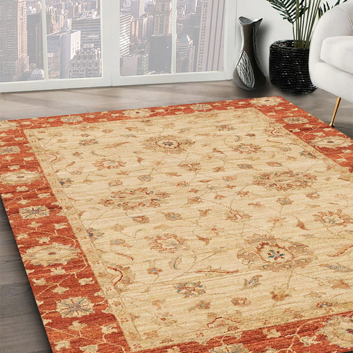 Machine Washable Abstract Orange Rug in a Family Room, wshabs3575