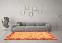 Machine Washable Oriental Orange Traditional Rug, wshabs3575org