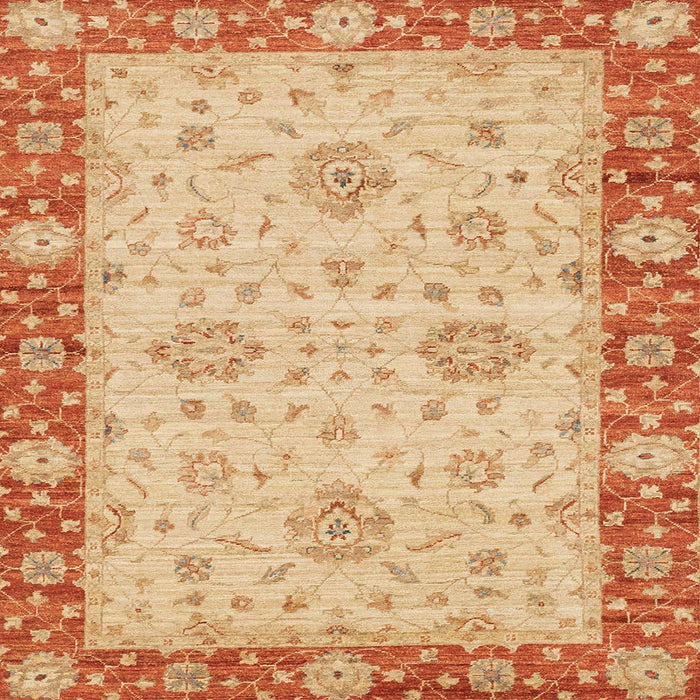 Square Machine Washable Abstract Orange Rug, wshabs3575