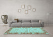 Machine Washable Oriental Light Blue Traditional Rug in a Living Room, wshabs3575lblu