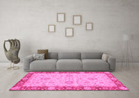 Machine Washable Oriental Pink Traditional Rug, wshabs3575pnk