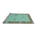 Sideview of Machine Washable Oriental Light Blue Traditional Rug, wshabs3575lblu