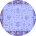 Round Oriental Blue Traditional Rug, abs3575blu