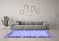 Machine Washable Oriental Blue Traditional Rug, wshabs3575blu