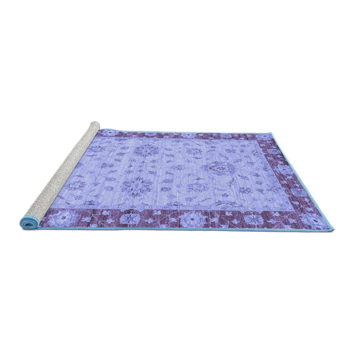 Sideview of Machine Washable Oriental Blue Traditional Rug, wshabs3575blu