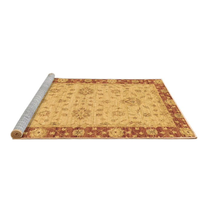 Sideview of Machine Washable Oriental Brown Traditional Rug, wshabs3575brn