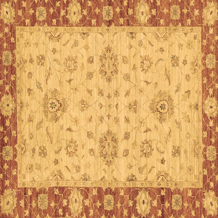 Square Oriental Brown Traditional Rug, abs3575brn