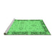 Sideview of Machine Washable Oriental Emerald Green Traditional Area Rugs, wshabs3575emgrn