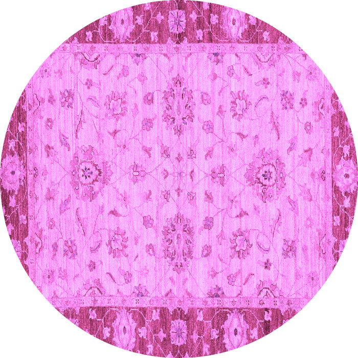 Round Machine Washable Oriental Purple Traditional Area Rugs, wshabs3575pur